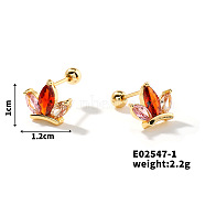 Exquisite Brass Ear Plug Gauges with Zirconia, Daily Ear Accessories, Golden, Crown, 12x10mm(IF4519-3)