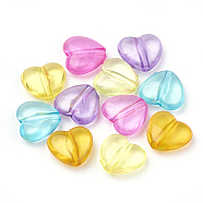 Transparent Acrylic Beads, Heart, Mixed Color, 11.5x12.5x5mm, Hole: 1.5mm, about 1210pcs/500g(MACR-S296-28)