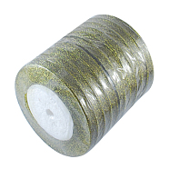 Glitter Metallic Ribbon, Sparkle Ribbon, with Gold Metallic Cords, Valentine's Day Gifts Boxes Packages, Gold, 1/4 inch(6mm), about 33yards/roll(30.1752m/roll), 10rolls/group(RSC6mmY-008)