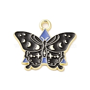 Alloy Enamel Pendants, Golden, Butterfly Charm, Triangle, 21x25x1.5mm, Hole: 2.5mm(ENAM-G223-02C)
