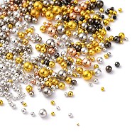 5 Bags Stainless Steel Micro Beads, Tiny Caviar Nail Beads, Nail Art Decoration Accessories, Round, Mixed Color, 0.5~3mm, 20g/bag(MRMJ-XCP0001-65A)