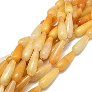 Natural Yellow Aventurine Beads Strands, Waterdrop, 30x10mm, Hole: 1.4mm, about 13pcs/strand, 15.75''(40cm)(G-E576-48)