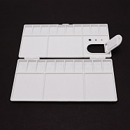 Plastic Watercolor Palette Box, Rectangle, White, 20x20x1.3cm(AJEW-WH0283-02)