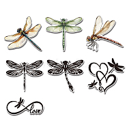 Reflective Vinyl Car Stickers, Waterproof Decals for Vehicle Decoration, Dragonfly, 148x155mm, 7pcs/set(STIC-WH0022-026)