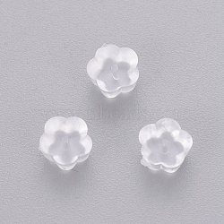Plastic Ear Nuts, Earring Backs, Plum Blossom, Clear, 5x5x3mm, Hole: 0.7mm(KY-L005-01)
