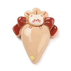 Bear Cream Bag Opaque Resin Decoden Cabochons, Imitation Food, for Jewelry Making, Food, 27x21.5x8mm(CRES-Q220-05E)