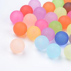 Transparent Acrylic Beads, No Hole Beads, Frosted, Round, Mixed Color, 8mm, about 1850pcs/500g(FACR-R022-8mm-M)