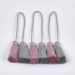 Polycotton(Polyester Cotton) Tassel Big Pendant Decorations, Two Tone, Gray, 280~300mm(FIND-S302-01L)