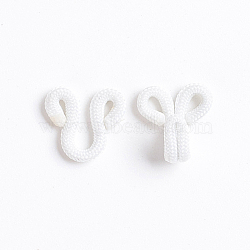 Cloth Clover Brass Buckles, Sewing Hooks and Eyes Closure, for Bra Clothing Trousers Skirt Sewing DIY Craft, White, 17.5x11x2~7mm, Hole: 2x2.5mm(DIY-WH0162-94A-02)