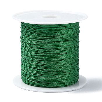 Nylon Chinese Knot Cord, Nylon Jewelry Cord for Jewelry Making, Green, 0.4mm, about 28~30m/roll
