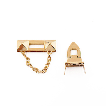Zinc Alloy Bag Twist Lock Clasps, Handbags Turn Lock, Rectangle, for DIY Bag Purse Hardware Accessories, Light Gold, 5.1x5.15x1.2cm, Hole: 19.5x6.5mm