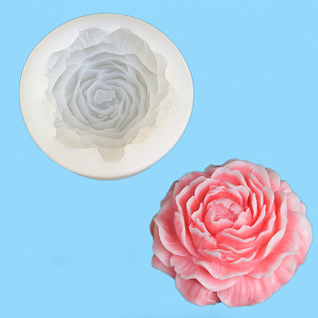 Flower Shape DIY Candle Silicone Molds, for Scented Candle Making, White, 9.5x3.5cm