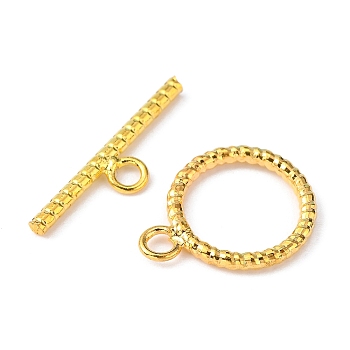 Brass Toggle Clasps, Lead Free, Cadmium Free and Nickel Free, Golden, Ring: 20x16x2mm, hole: 2mm, Bar: 25x6x2mm, hole: 2mm.