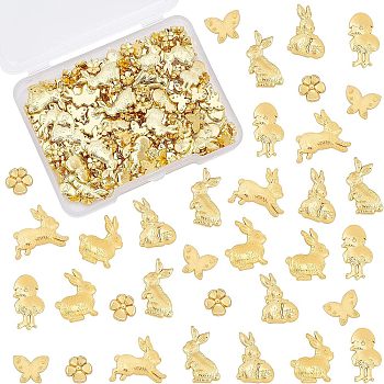 Alloy Cabochons, Epoxy Resin Supplies Filling Accessories, for Resin Jewelry Making, for Halloween, Mixed Shapes, No-hole, Golden, 5x5x2mm, about 110~130pcs/bag, 1bag