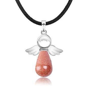 Angel Synthetic Goldstone Pendant Necklaces, No Size