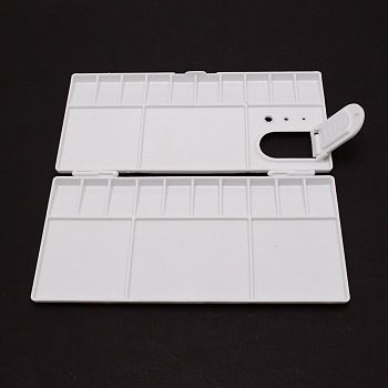 Plastic Watercolor Palette Box, Rectangle, White, 20x20x1.3cm