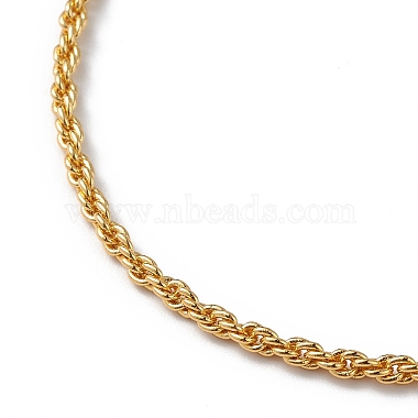Bracelet de chaîne de corde de laiton de placage de support pour des femmes(BJEW-C020-11B-G)-2
