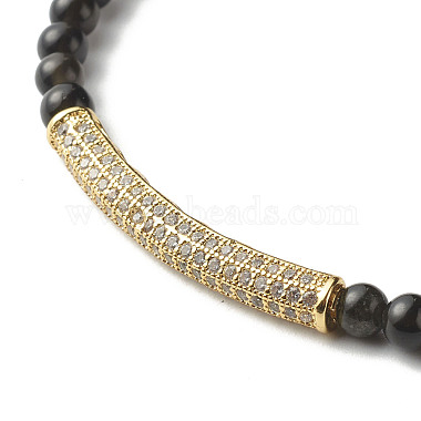 Energy Power Natural Obsidian Round Beads Stretch Bracelet for Men Women(BJEW-JB06798)-6