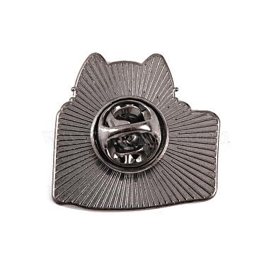 Cat Shape Enamel Pins(JEWB-P041-B01)-2