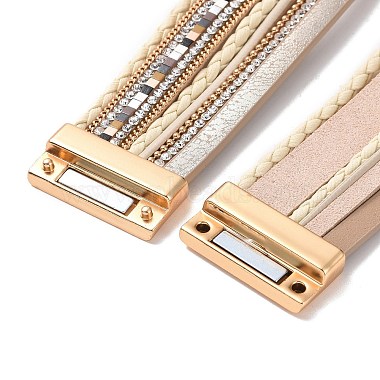Imitation Leather Multi-Starnd Bracelets(BOHO-PW0001-039K)-5