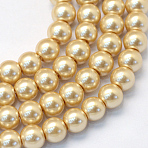 Baking Painted Glass Pearl Bead Strands, Pearlized, Round, BurlyWood, 3~4mm, Hole: 0.5mm, about 195pcs/strand, 23.6 inch(HY-Q003-3mm-42)