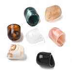 Iregular Acrylic European Beads, Barrel Imitation Gemstone Large Hole Beads, for Braided Jewelry Hair Decoration Cord Caps, Mixed Color, 18x14mm, Hole: 5mm(AC-CBA00C1-03)