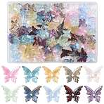120Pcs 10 Colors Baking Paint Glass Beads, Butterfly, with Gold Powder, Two Tone, Mixed Color, 12~12.5x14x4.5~15mm, Hole: 1.2mm, 12pcs/scolor(DGLA-FS0001-19)