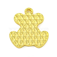 304 Stainless Steel Pendants, Bear Charm, Real 18K Gold Plated, 19x17.5x2mm, Hole: 1.6mm(STAS-Z085-02G)