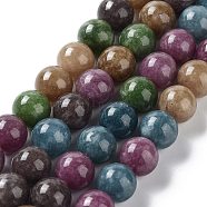 Dyed Natural Malaysia Jade Beads Strands, Round, Colorful, 10mm, Hole: 1.2mm, about 18~19pcs/strand, 7.09~7.48 inch(18~19cm)(G-G021-01C-02)
