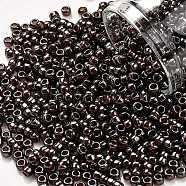 TOHO Round Seed Beads, Japanese Seed Beads, (363) Inside Color Montana Blue/Oxblood Lined, 8/0, 3mm, Hole: 1mm, about 222pcs/bottle, 10g/bottle(SEED-JPTR08-0363)