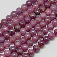 Natural Gemstone Ruby Round Beads Strands, about 10mm, Hole: 1mm, about 39pcs/strand, 15.7 inch(G-O017-10mm-06)