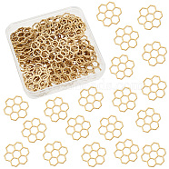 Brass Cabochons, Honeycomb, Raw(Unplated), 22x21x0.8mm, 100pcs/box(KK-OC0001-41)