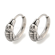 316 Surgical Stainless Steel Hoop Earrings, Antique Silver, Rabbit, 14.5x5mm(EJEW-D096-13L-AS)