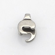 201 Stainless Steel Pendant Bails, Stainless Steel Color, 6x5x5mm(STAS-N045-01B)