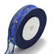 Single Face Satin Ribbon, Polyester Ribbon, Blue, 7/8 inch(23mm), about 50yards/roll(SRIB-Q015-23mm-02)