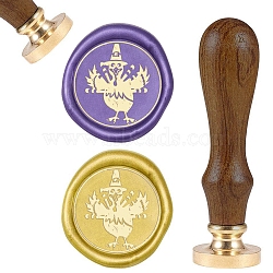 DIY Scrapbook, Brass Wax Seal Stamp and Wood Handle Sets, Animal Pattern, 83x22mm, Head: 7.5mm, Stamps: 25x14.5mm(AJEW-WH0131-004)