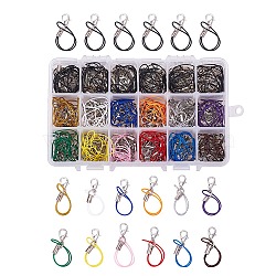 Mobile Straps, with Polyester String and Alloy Findings, Mixed Color, 70mm, 180strands/box(MOBA-PH0001-04)