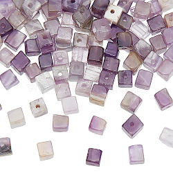 1 Strand Natural Chevron Amethyst Beads Strands, Cube, 3~4.5x3~4.5x3~5mm, Hole: 0.8~1mm, about 89~97pcs/strand, 15.1~15.5 inch(38.5~39.5cm)(G-GO0001-16)