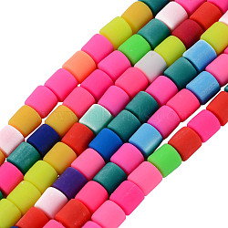 Handmade 610Pcs 10 Strands Polymer Clay Bead Strands, Column, Colorful, 6.5x6mm, Hole: 1.2mm, about 61pcs/strand, 15.75''(40cm)(CLAY-SC0001-37)