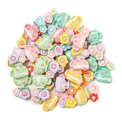 Opaque Resin Decoden Cabochons, Flower Vase, Mixed Color, 26x19x7mm(CRES-R200-05)