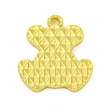 304 Stainless Steel Pendants, Bear Charm, Real 18K Gold Plated, 19x17.5x2mm, Hole: 1.6mm