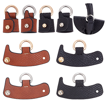 WADORN 8Pcs 4 Colors PU Leather Undamaged Bag Triangle Buckle Connector, No Punch Detachable Bag Handle Cover for Adding Handbag Crossbody Shoulder Strap, Mixed Color, 3.8x6.5~6.6x1.05~1.2cm, Hole: 11x13.5mm, 2pcs/color