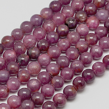 Natural Gemstone Ruby Round Beads Strands, about 10mm, Hole: 1mm, about 39pcs/strand, 15.7 inch