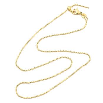 Adjustable Slider Brass Ball Chain Necklaces for Men Women, Long-Lasting Plated, Golden, 17.72 inch(45cm)