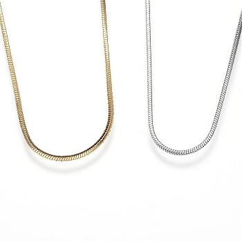 304 Stainless Steel Snake Chain Necklaces, with Lobster Claw Clasps, Mixed Color, 19.9 inch(50.5cm), 0.9mm