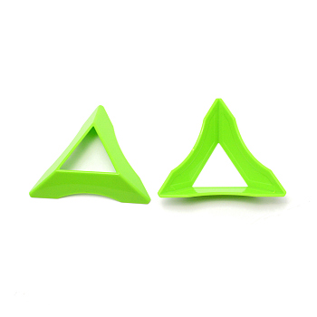 Plastic Display Stand, Triangle, Lime, 6.5x7.6x1.8cm, Inner Diameter: 2.9x3.4cm