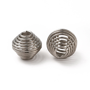 304 Stainless Steel Spring Beads, Bicone, Stainless Steel Color, 11x10mm