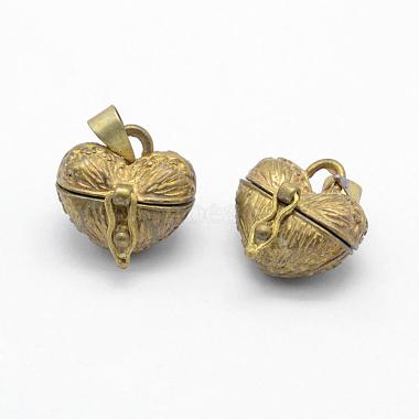 Unplated Heart Brass Pendants