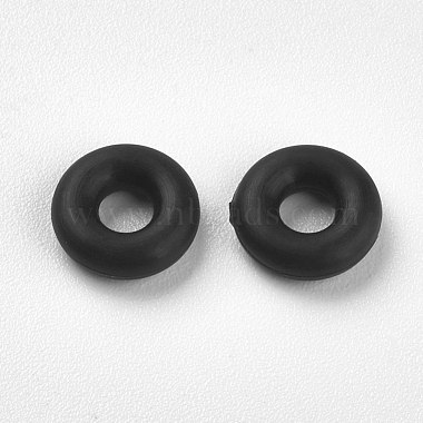 5mm Black Donut Silicone Beads