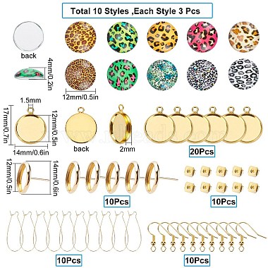 SUNNYCLUE DIY Leopard Print Style Earring Making Kits(DIY-SC0001-63G)-2